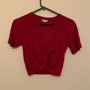 Red crop top